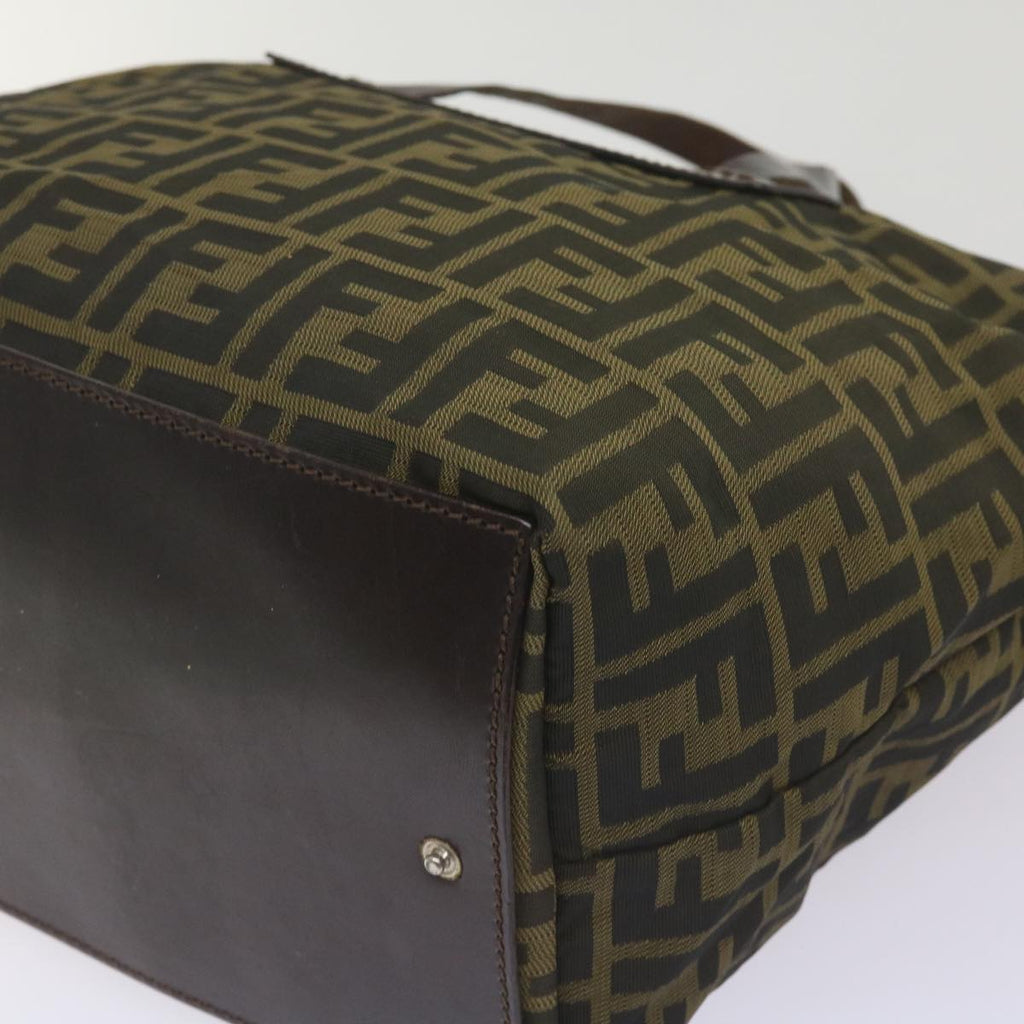 FENDI Zucca Canvas Hand Bag Black Brownep3561