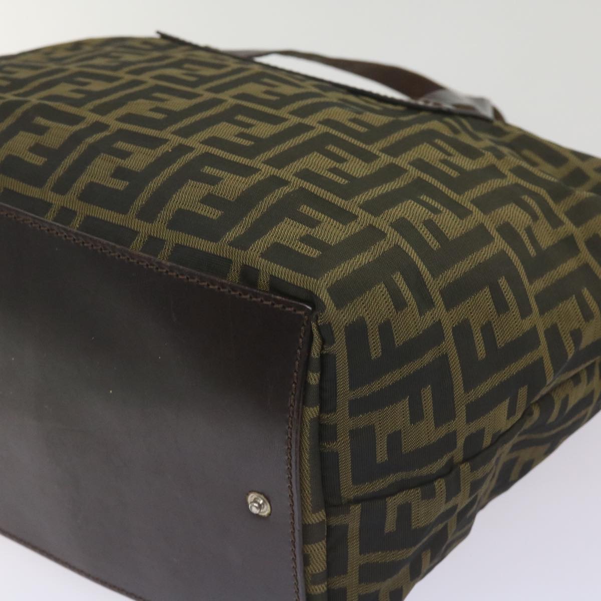 FENDI Zucca Canvas Hand Bag Black Brownep3561