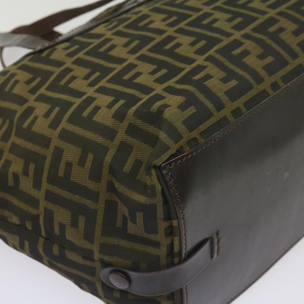FENDI Zucca Canvas Hand Bag Black Brownep3561