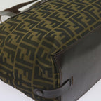 FENDI Zucca Canvas Hand Bag Black Brownep3561