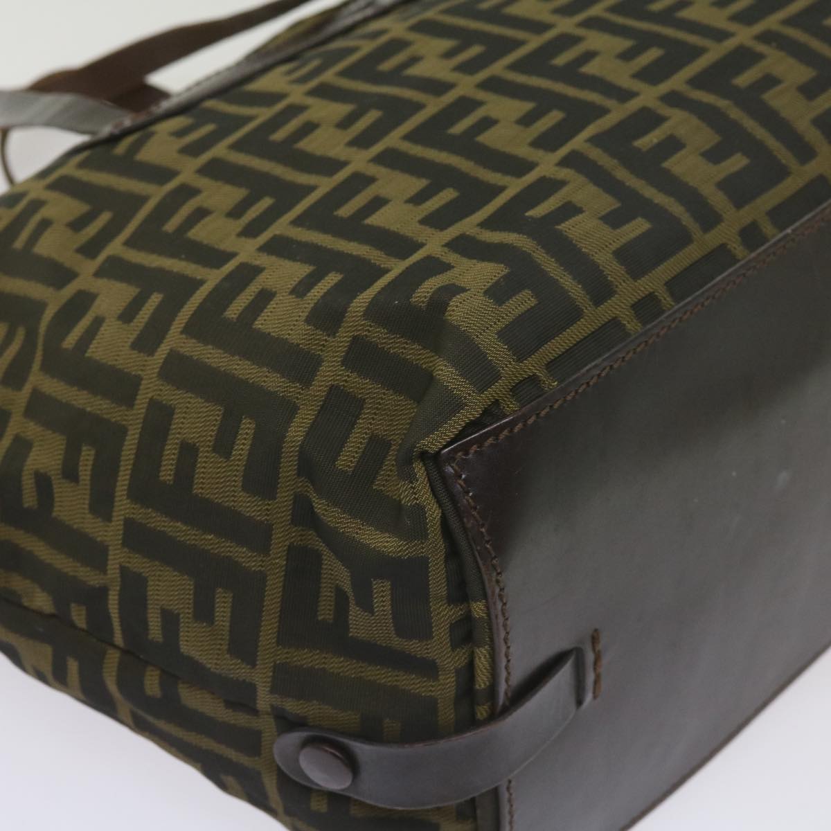 FENDI Zucca Canvas Hand Bag Black Brownep3561