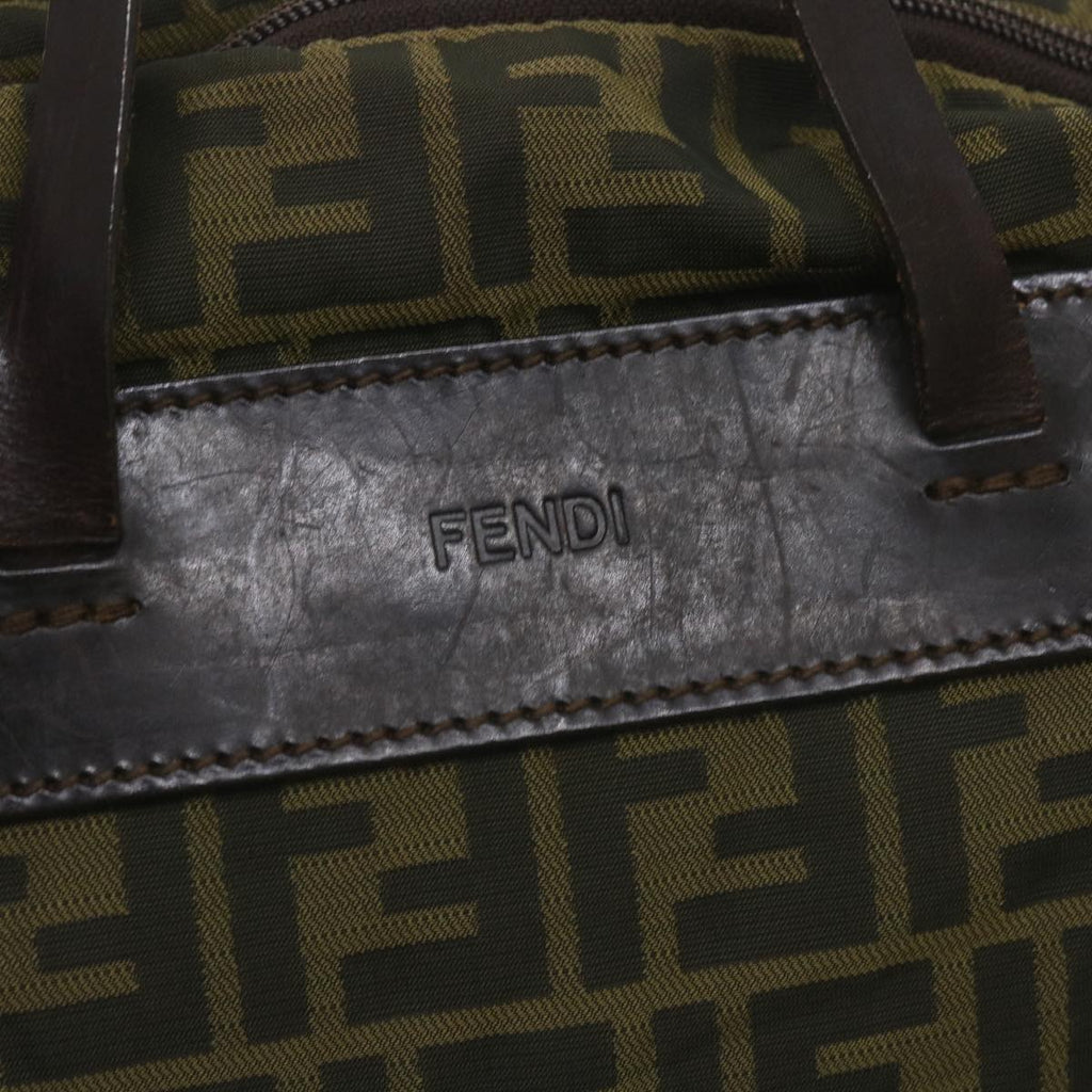 FENDI Zucca Canvas Hand Bag Black Brownep3561