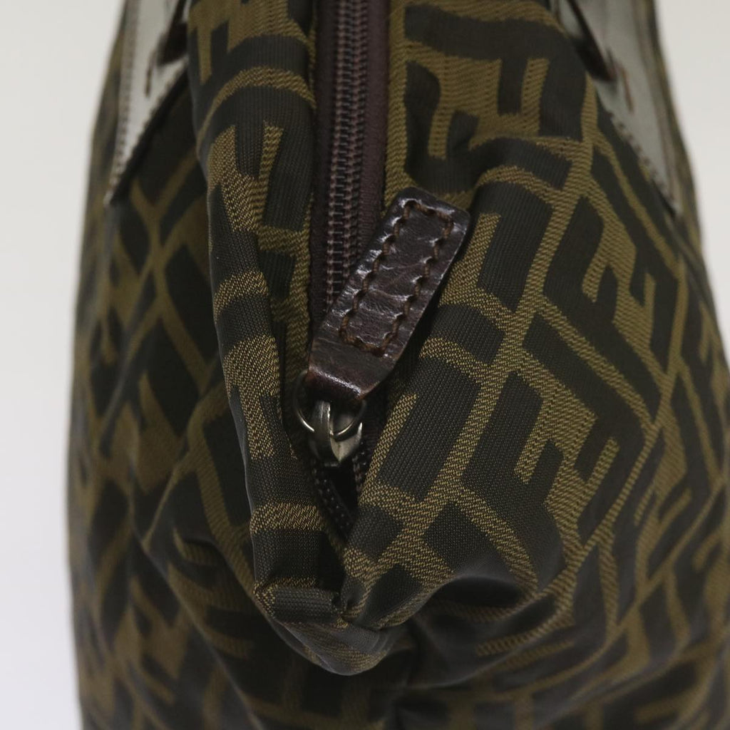 FENDI Zucca Canvas Hand Bag Black Brownep3561