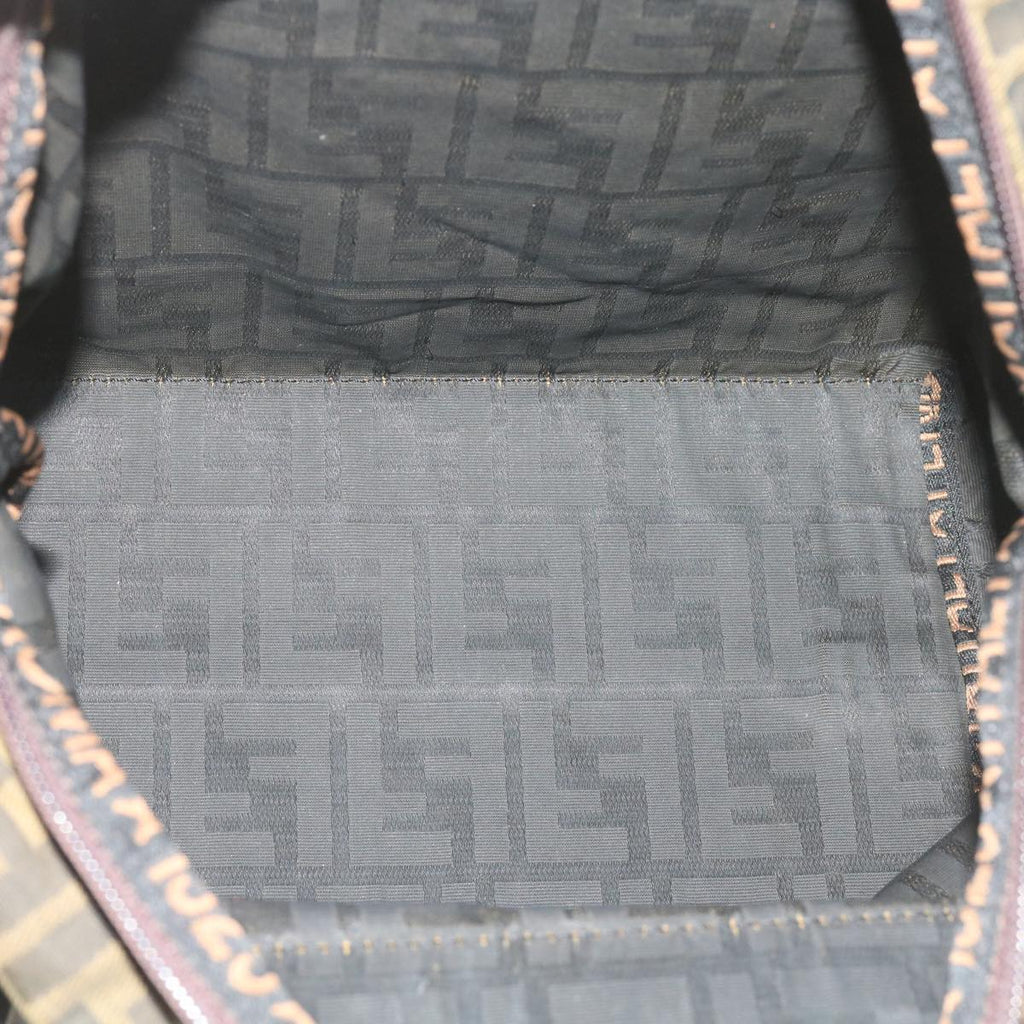 FENDI Zucca Canvas Hand Bag Black Brownep3561