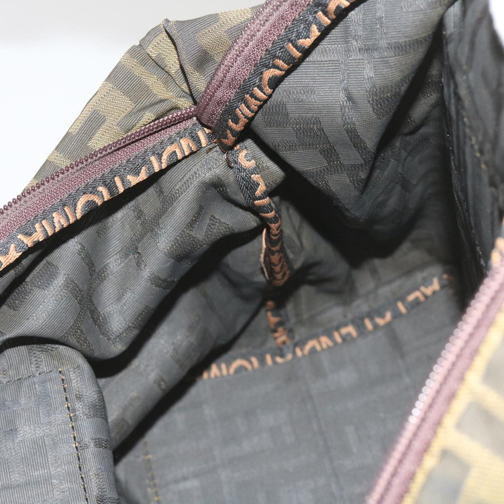 FENDI Zucca Canvas Hand Bag Black Brownep3561