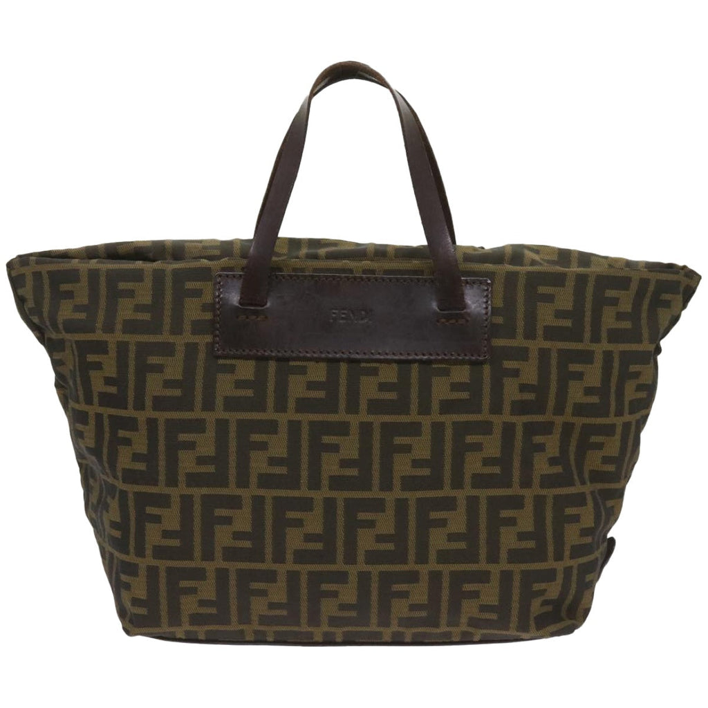 FENDI Zucca Canvas Hand Bag Black Brownep3561