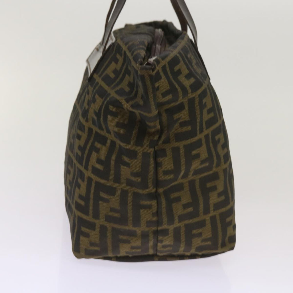 FENDI Zucca Canvas Hand Bag Black Brownep3561
