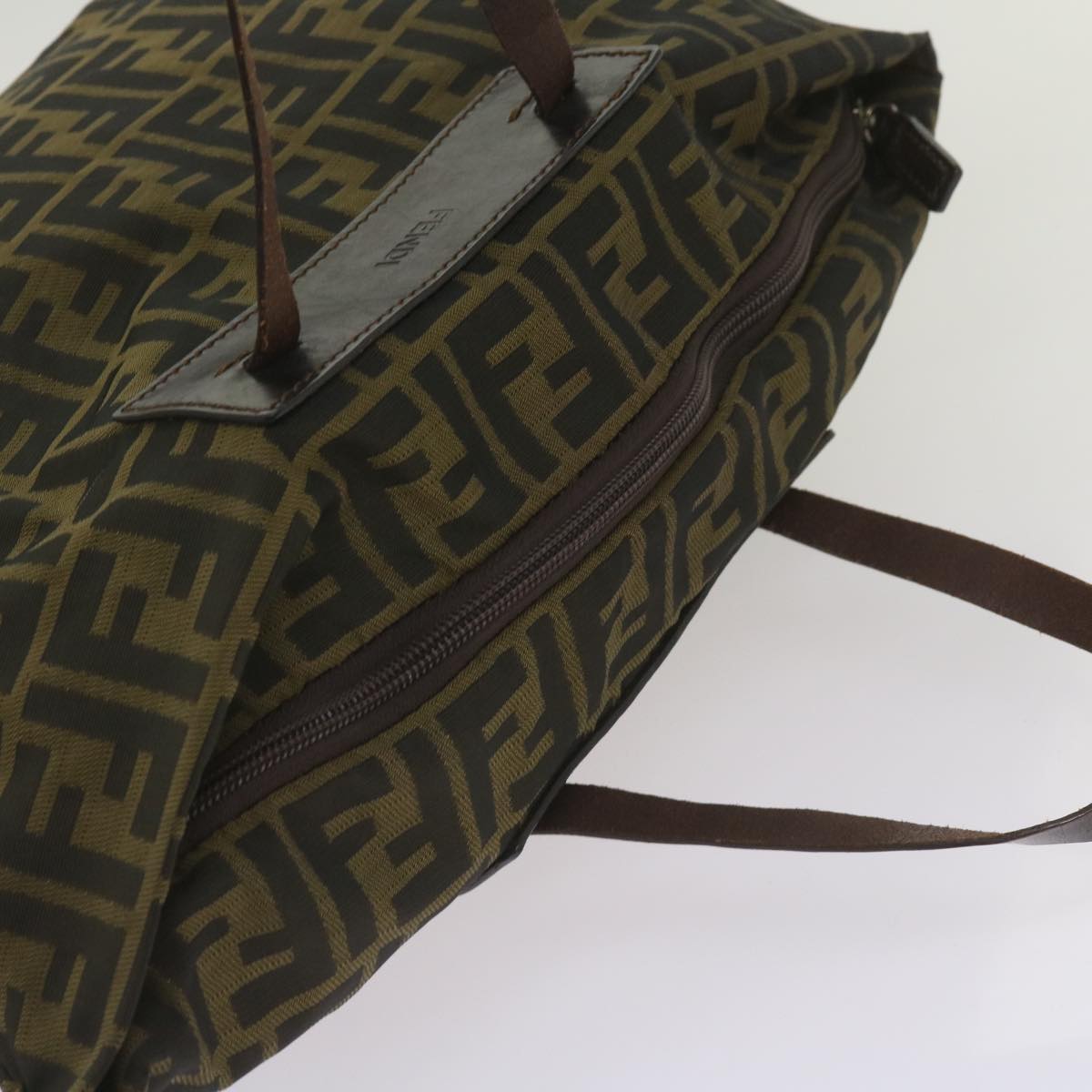 FENDI Zucca Canvas Hand Bag Black Brownep3561