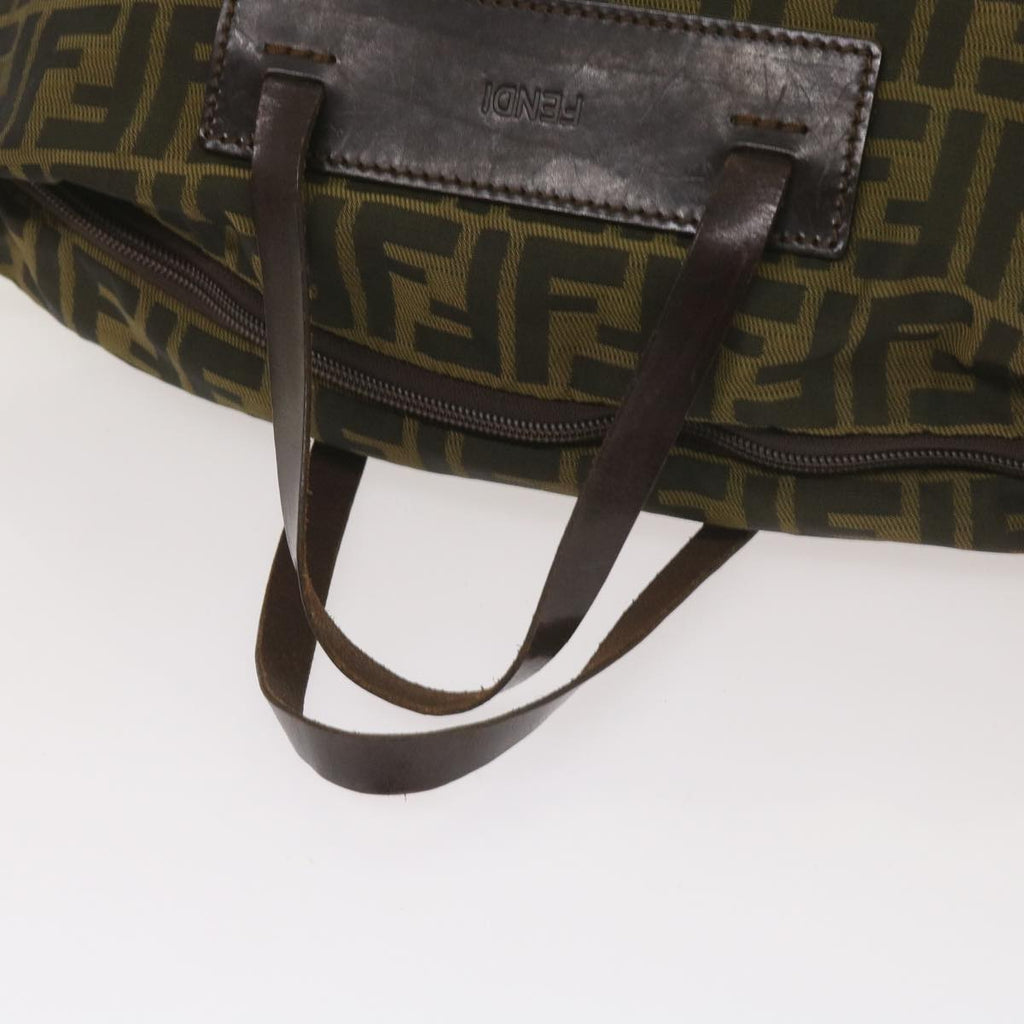 FENDI Zucca Canvas Hand Bag Black Brownep3561