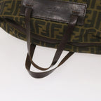 FENDI Zucca Canvas Hand Bag Black Brownep3561