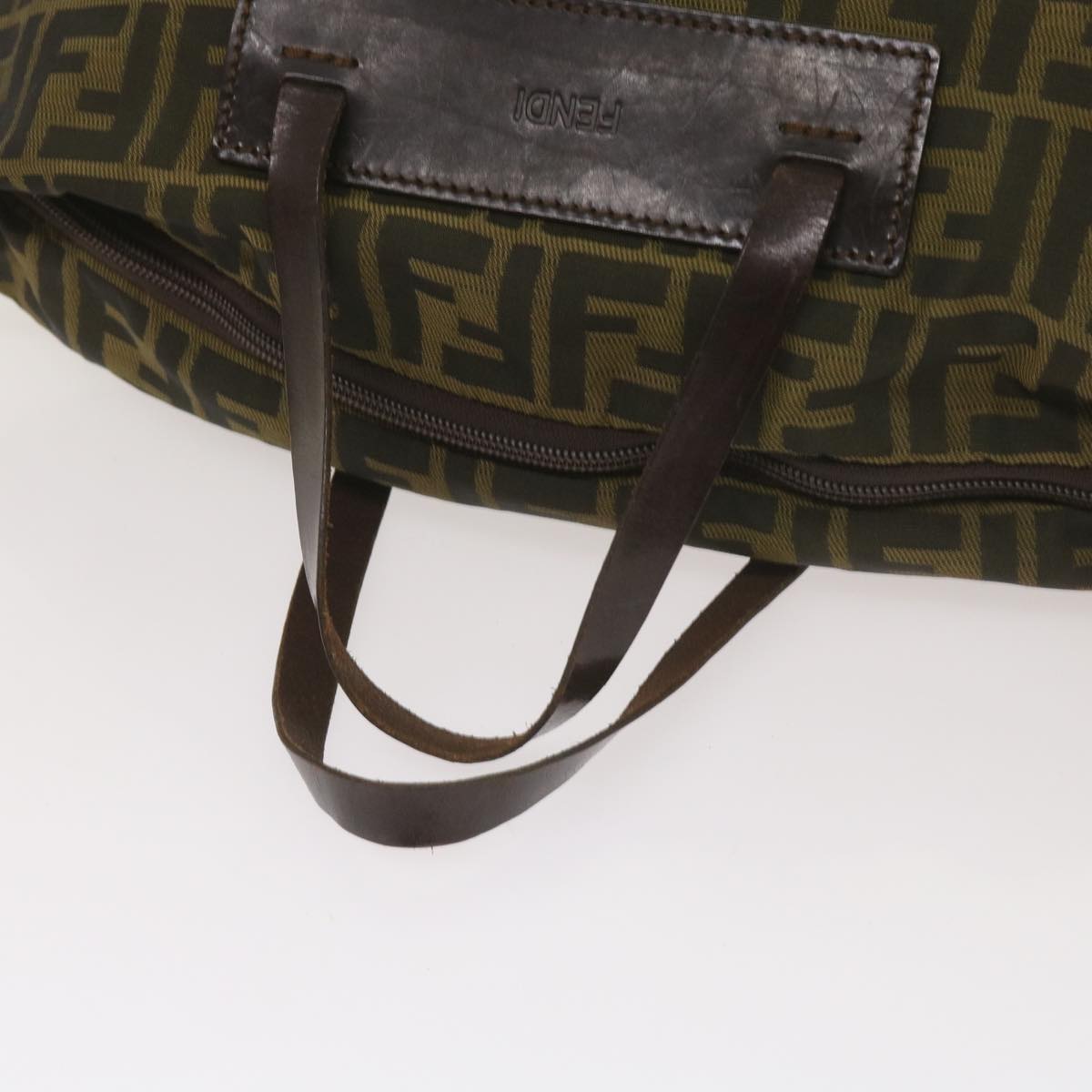 FENDI Zucca Canvas Hand Bag Black Brownep3561