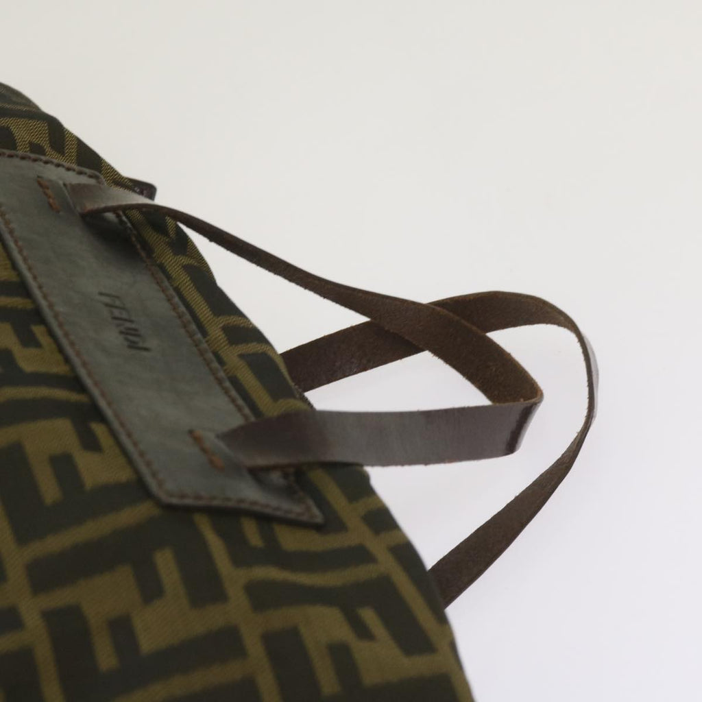 FENDI Zucca Canvas Hand Bag Black Brownep3561