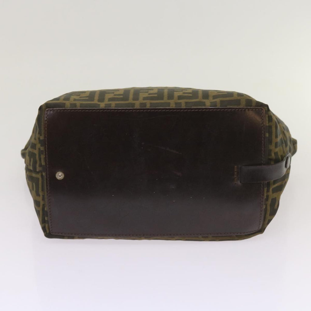 FENDI Zucca Canvas Hand Bag Black Brownep3561