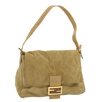 FENDI Mamma Baguette Shoulder Bag Suede Beigeep3672