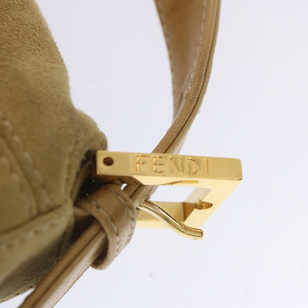 FENDI Mamma Baguette Shoulder Bag Suede Beigeep3672