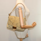 FENDI Mamma Baguette Shoulder Bag Suede Beigeep3672