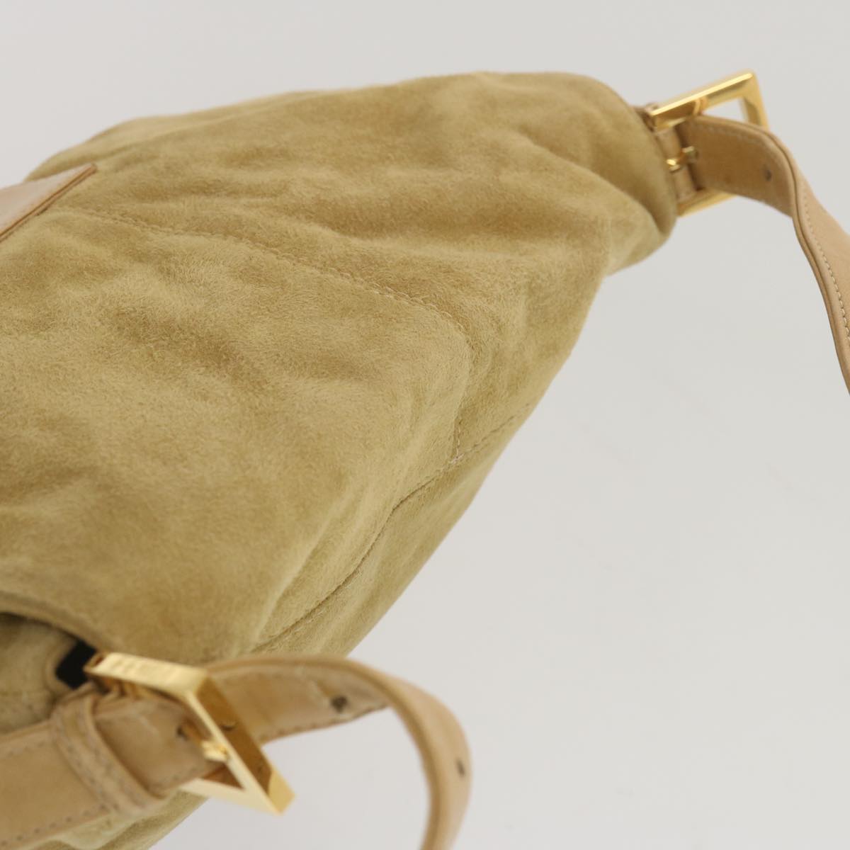 FENDI Mamma Baguette Shoulder Bag Suede Beigeep3672