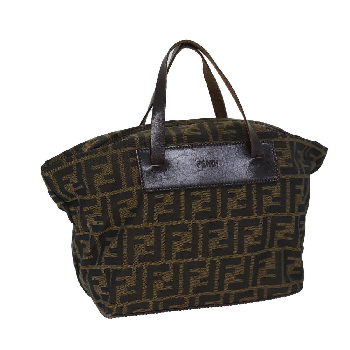 FENDI Zucca Canvas Hand Bag Brown Blackep3722
