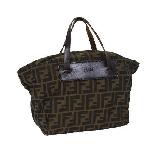 FENDI Zucca Canvas Hand Bag Brown Blackep3722