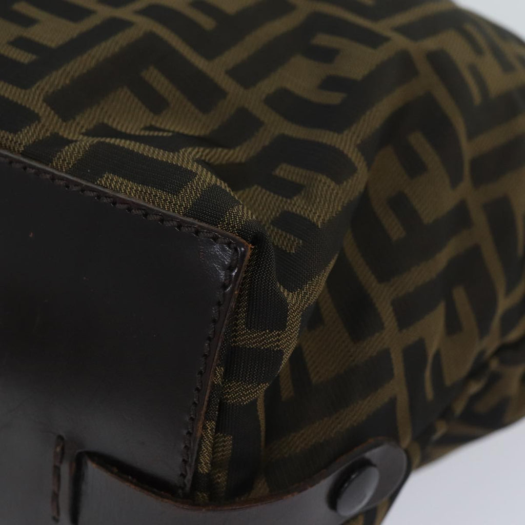 FENDI Zucca Canvas Hand Bag Brown Blackep3722