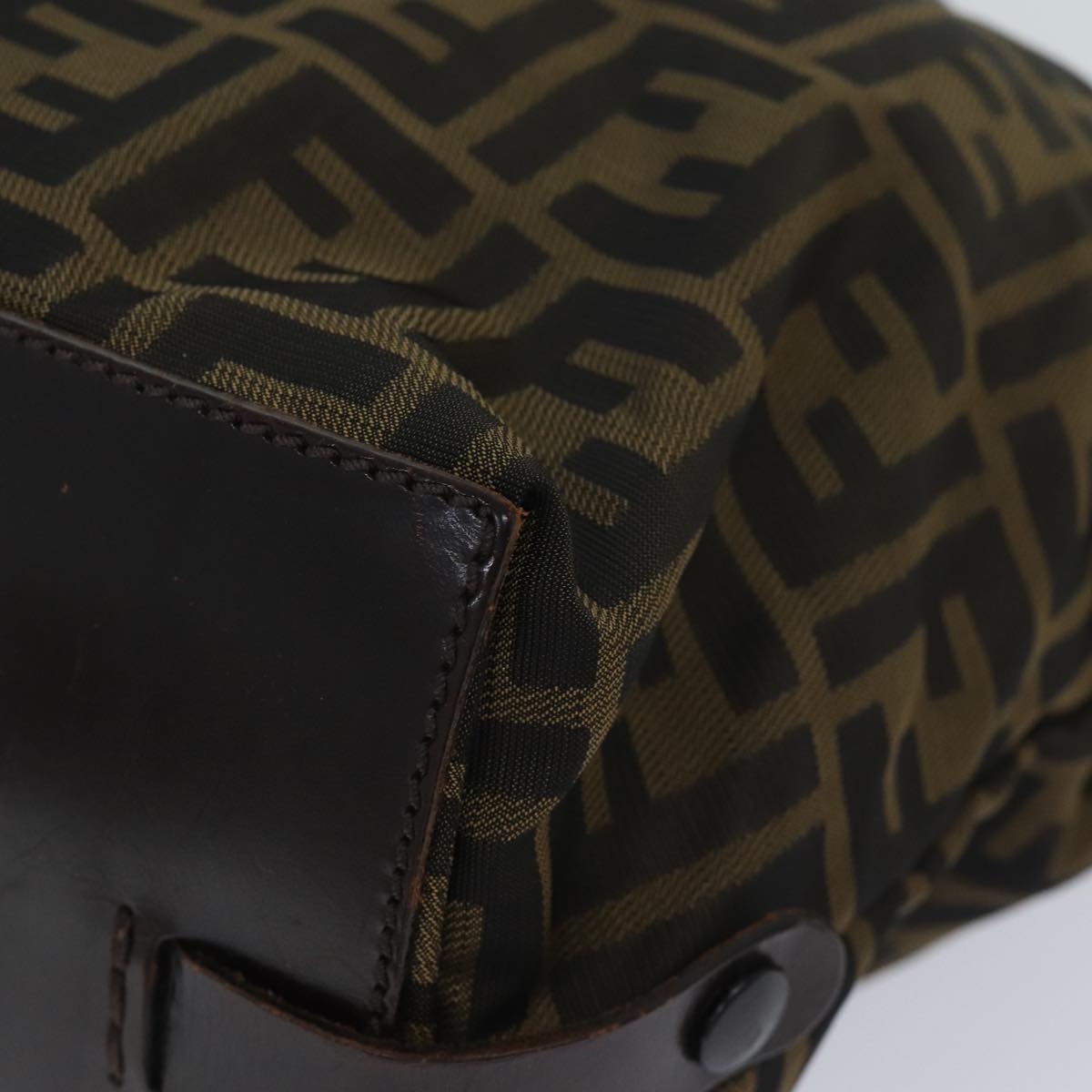 FENDI Zucca Canvas Hand Bag Brown Blackep3722