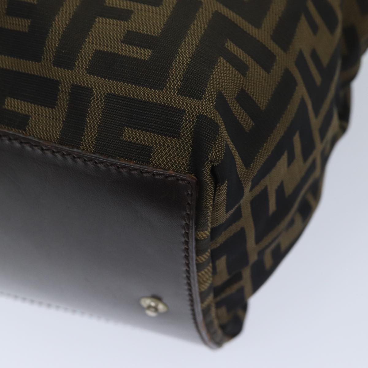 FENDI Zucca Canvas Hand Bag Brown Blackep3722