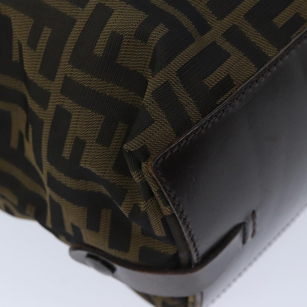 FENDI Zucca Canvas Hand Bag Brown Blackep3722