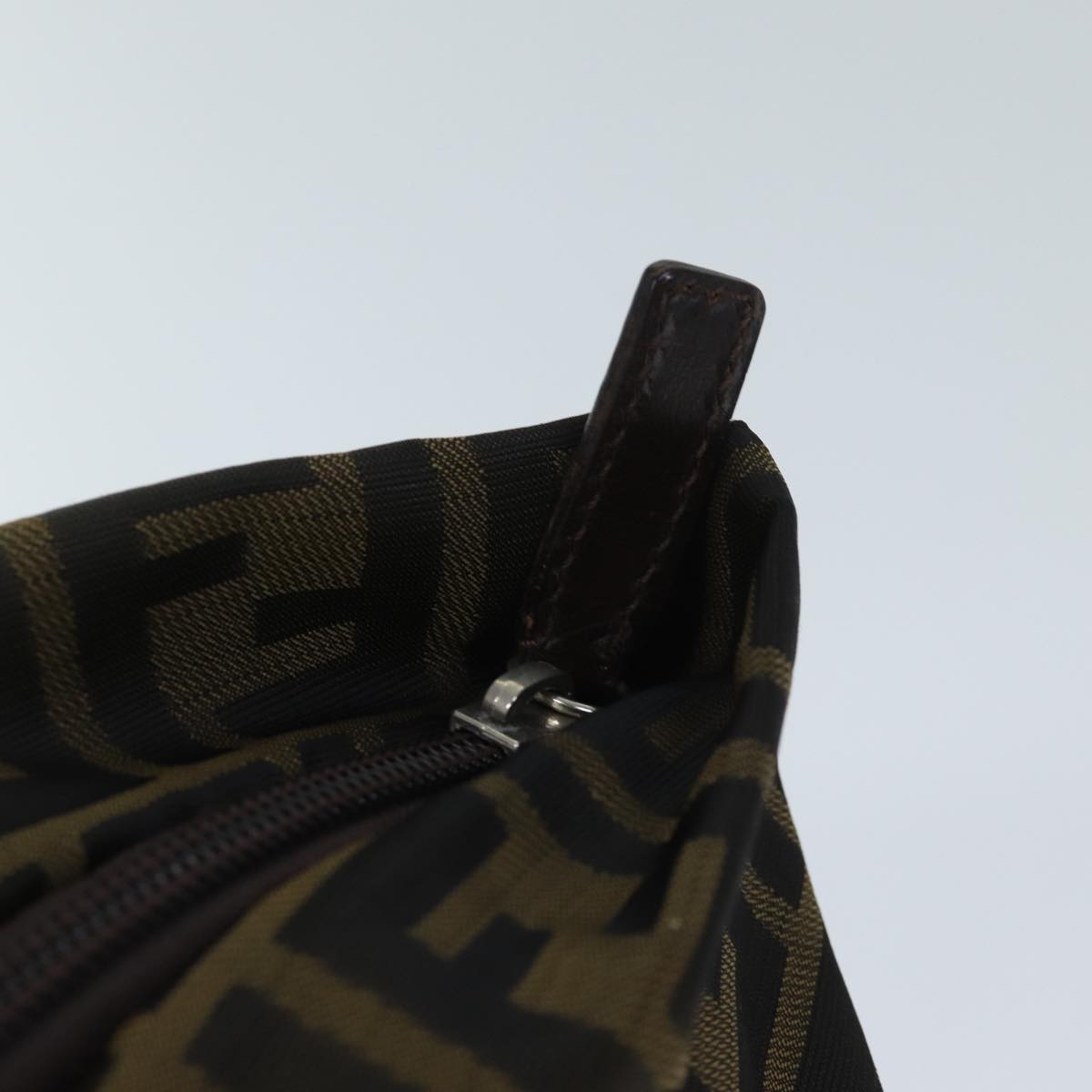 FENDI Zucca Canvas Hand Bag Brown Blackep3722