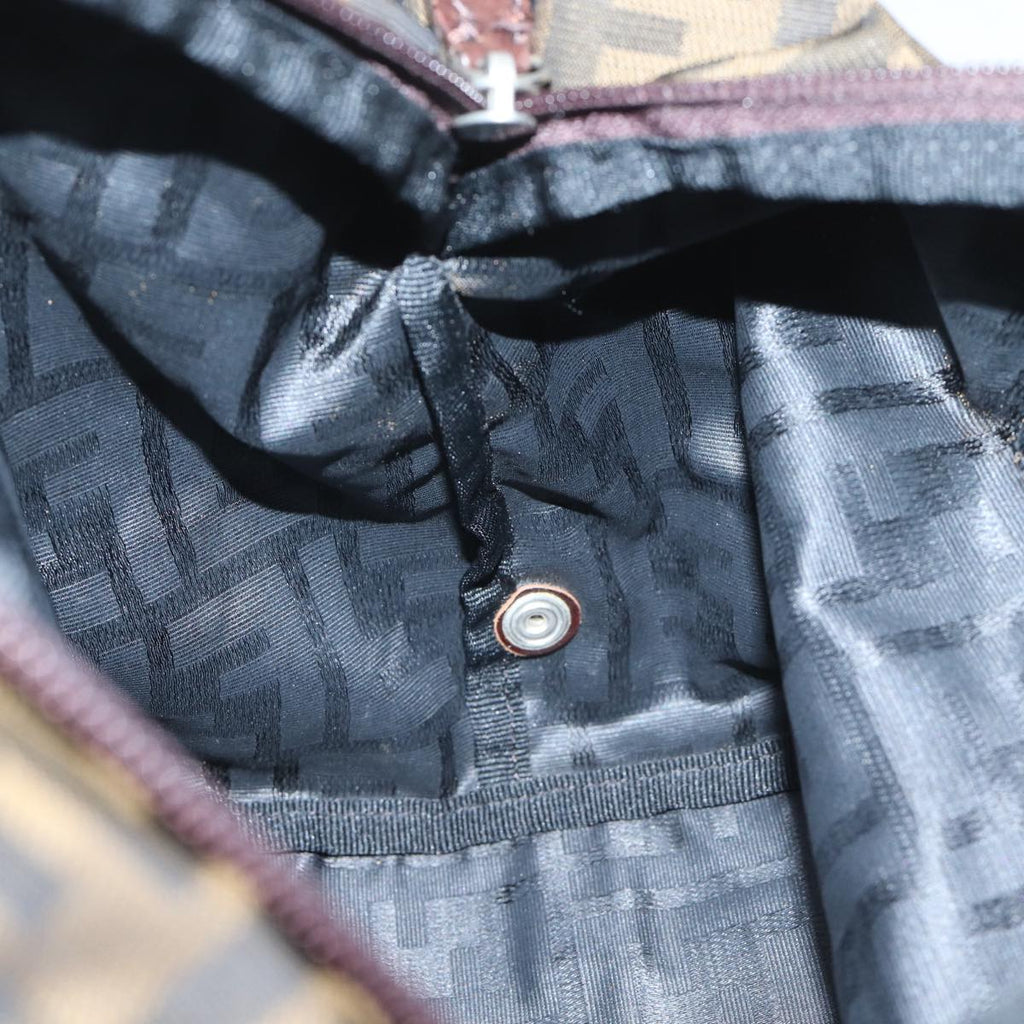 FENDI Zucca Canvas Hand Bag Brown Blackep3722