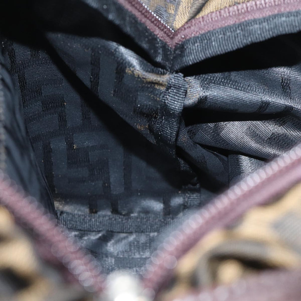 FENDI Zucca Canvas Hand Bag Brown Blackep3722