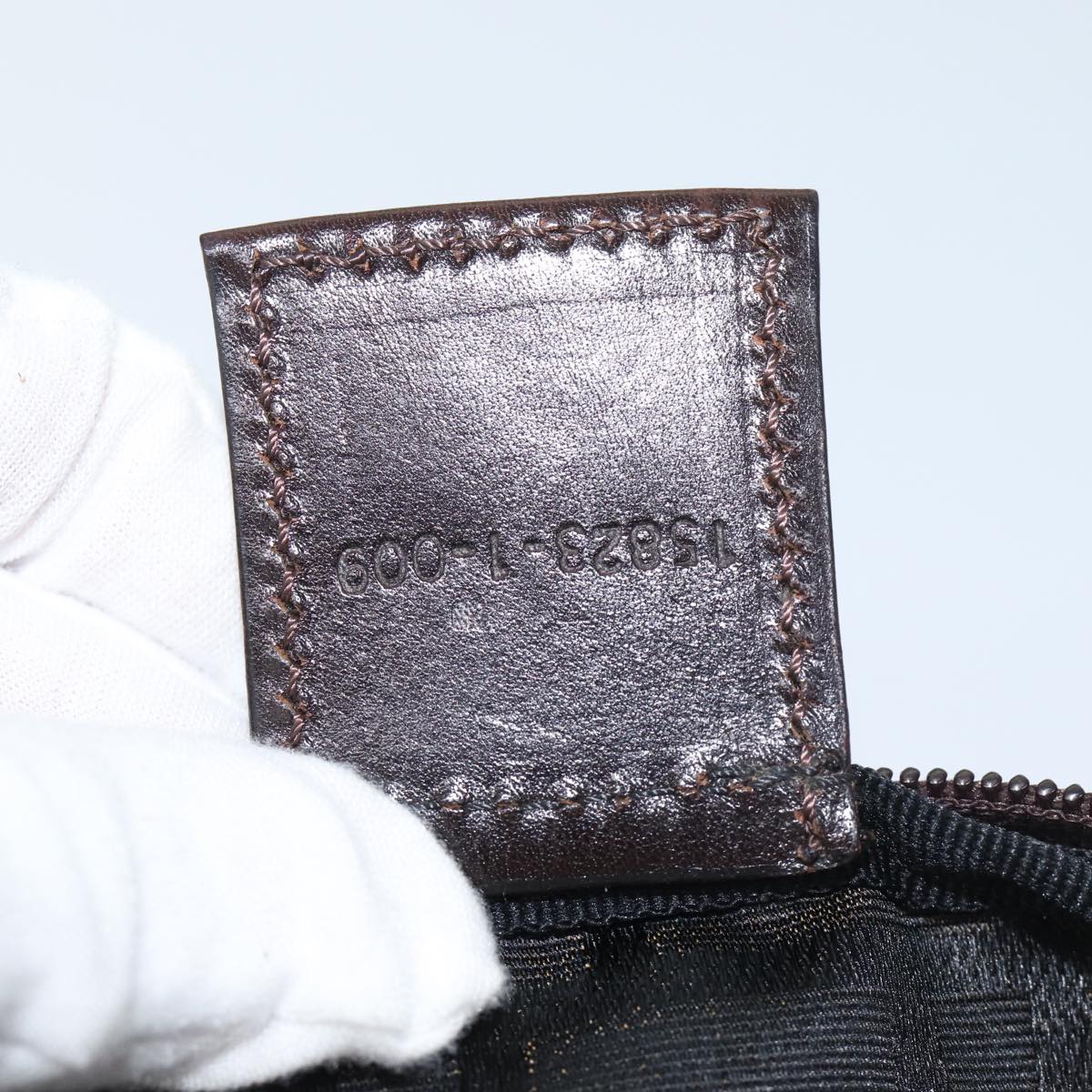 FENDI Zucca Canvas Hand Bag Brown Blackep3722