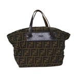 FENDI Zucca Canvas Hand Bag Brown Blackep3722
