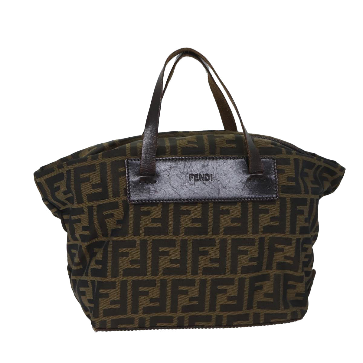 FENDI Zucca Canvas Hand Bag Brown Blackep3722