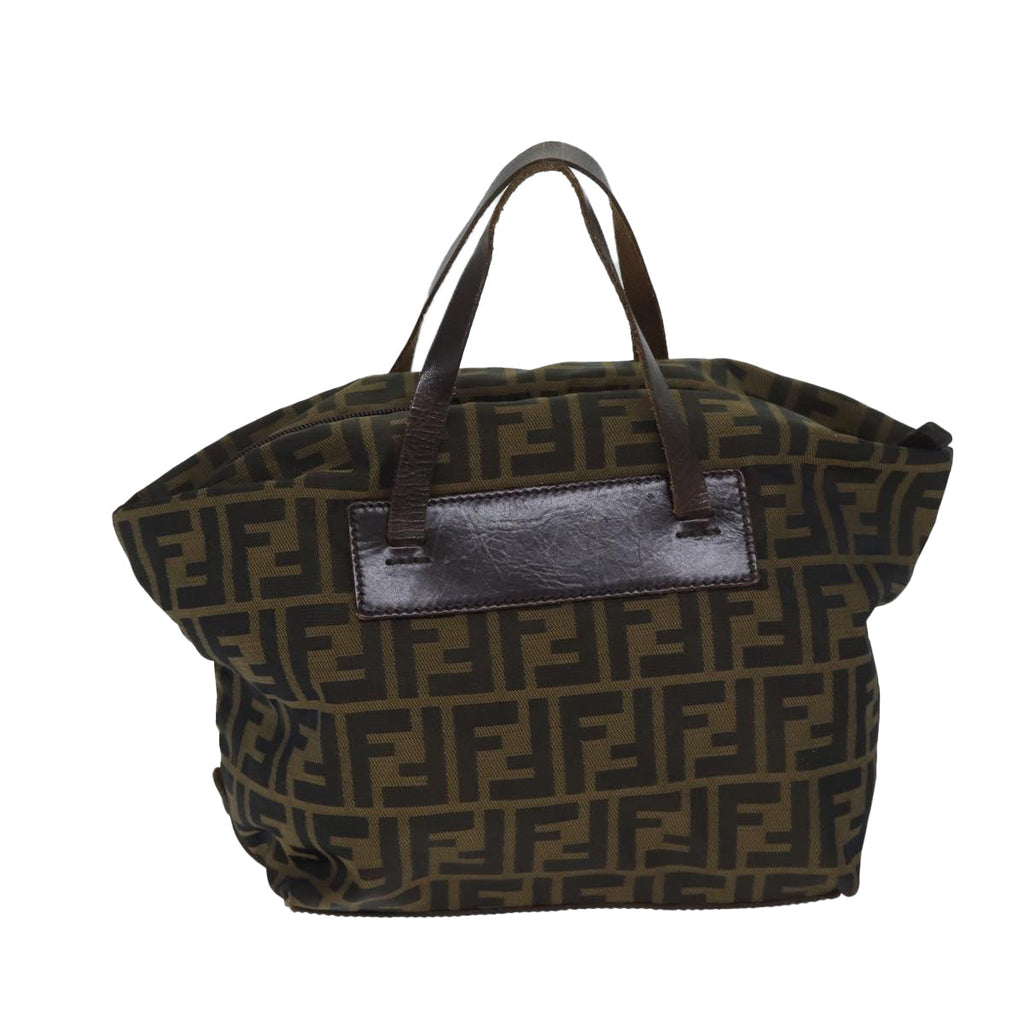 FENDI Zucca Canvas Hand Bag Brown Blackep3722