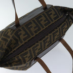 FENDI Zucca Canvas Hand Bag Brown Blackep3722