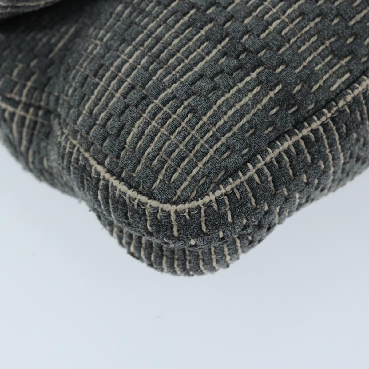 FENDI Zucca Canvas Mamma Baguette Shoulder Bag Grayep3723