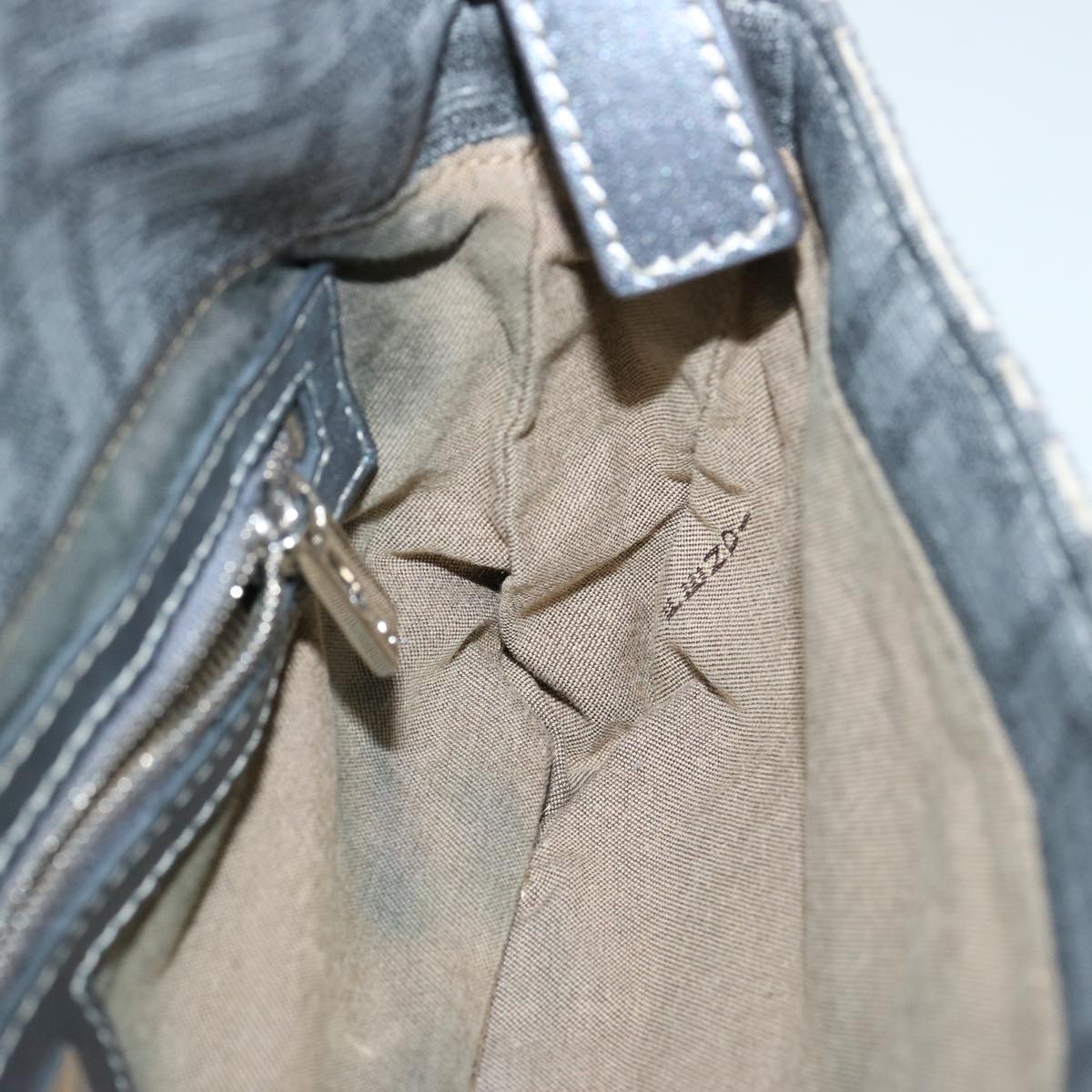 FENDI Zucca Canvas Mamma Baguette Shoulder Bag Grayep3723