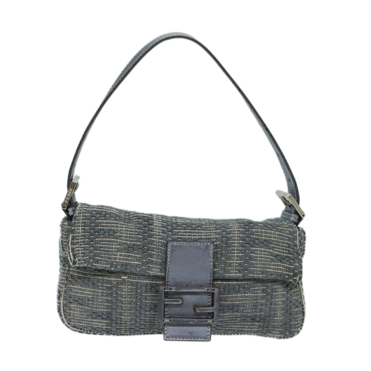 FENDI Zucca Canvas Mamma Baguette Shoulder Bag Grayep3723
