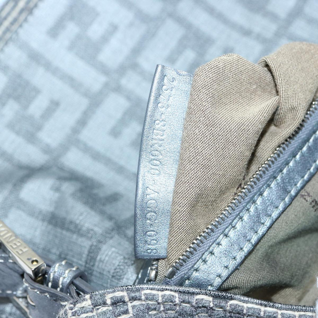 FENDI Zucca Canvas Mamma Baguette Shoulder Bag Grayep3723