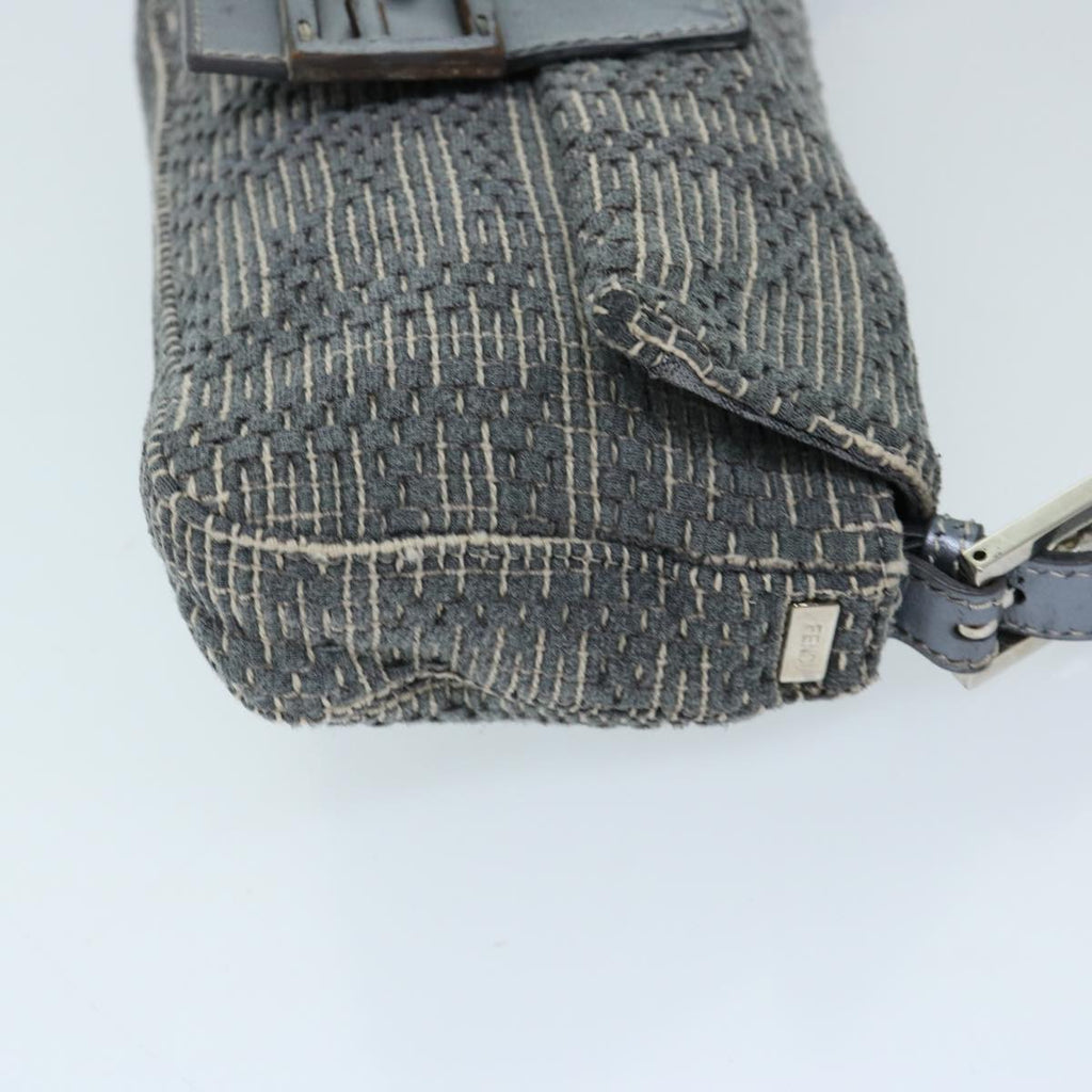 FENDI Zucca Canvas Mamma Baguette Shoulder Bag Grayep3723