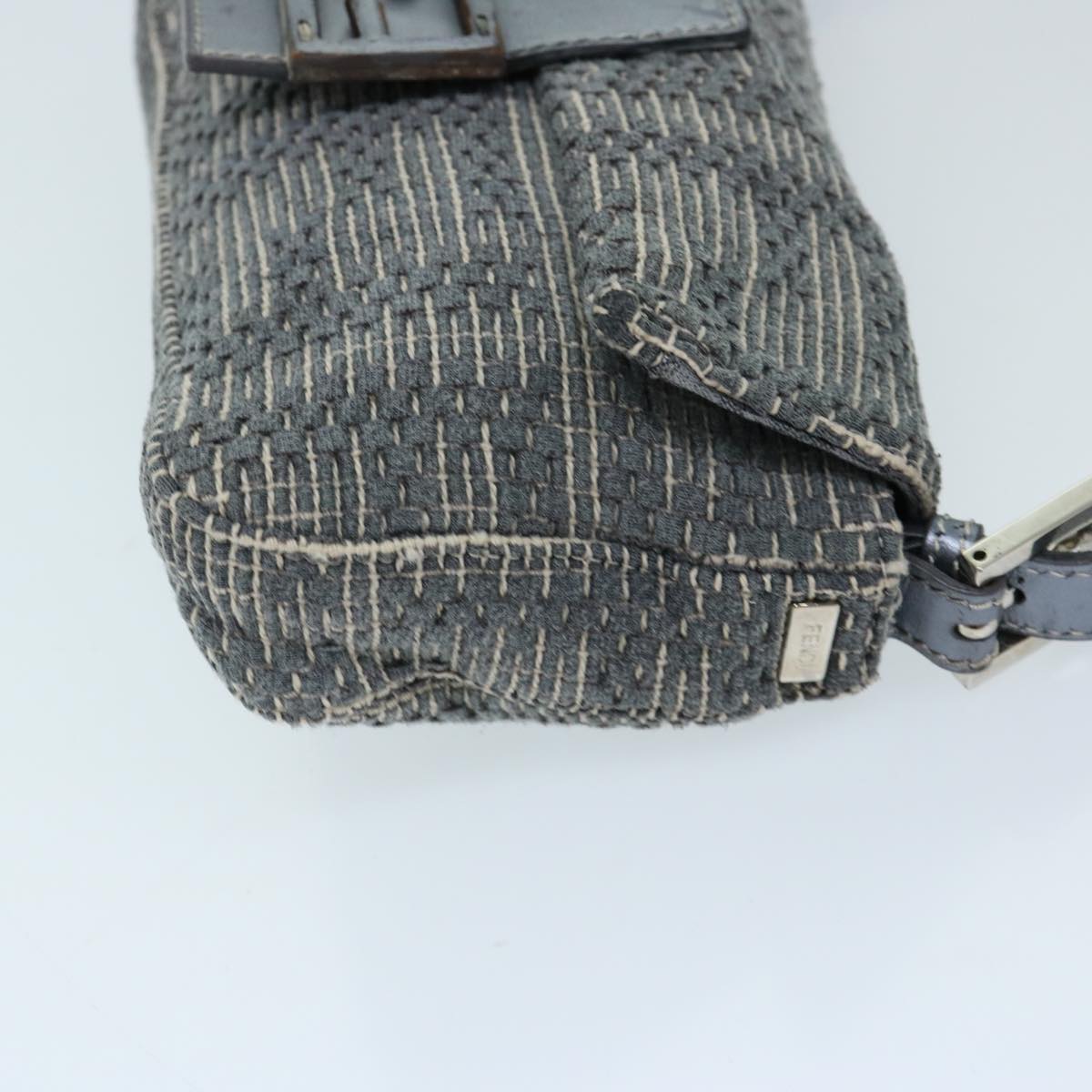 FENDI Zucca Canvas Mamma Baguette Shoulder Bag Grayep3723