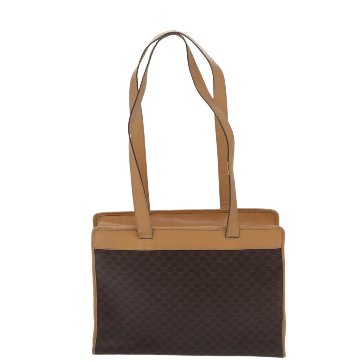 CELINE Macadam Canvas Tote Bag PVC Leather Brown Auth ep3734