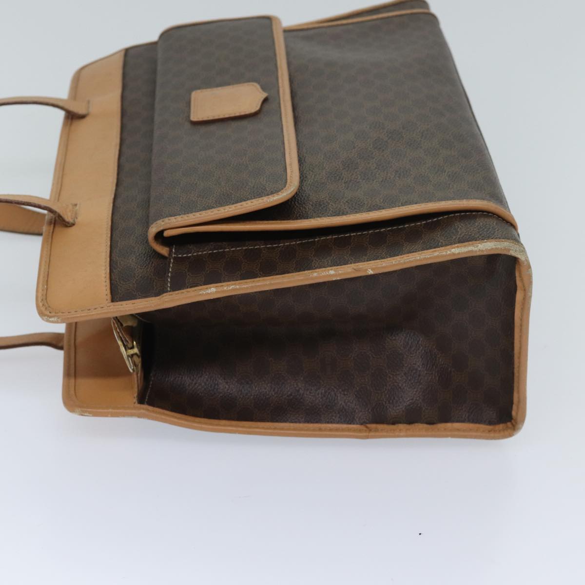 CELINE Macadam Canvas Tote Bag PVC Leather Brown Auth ep3734