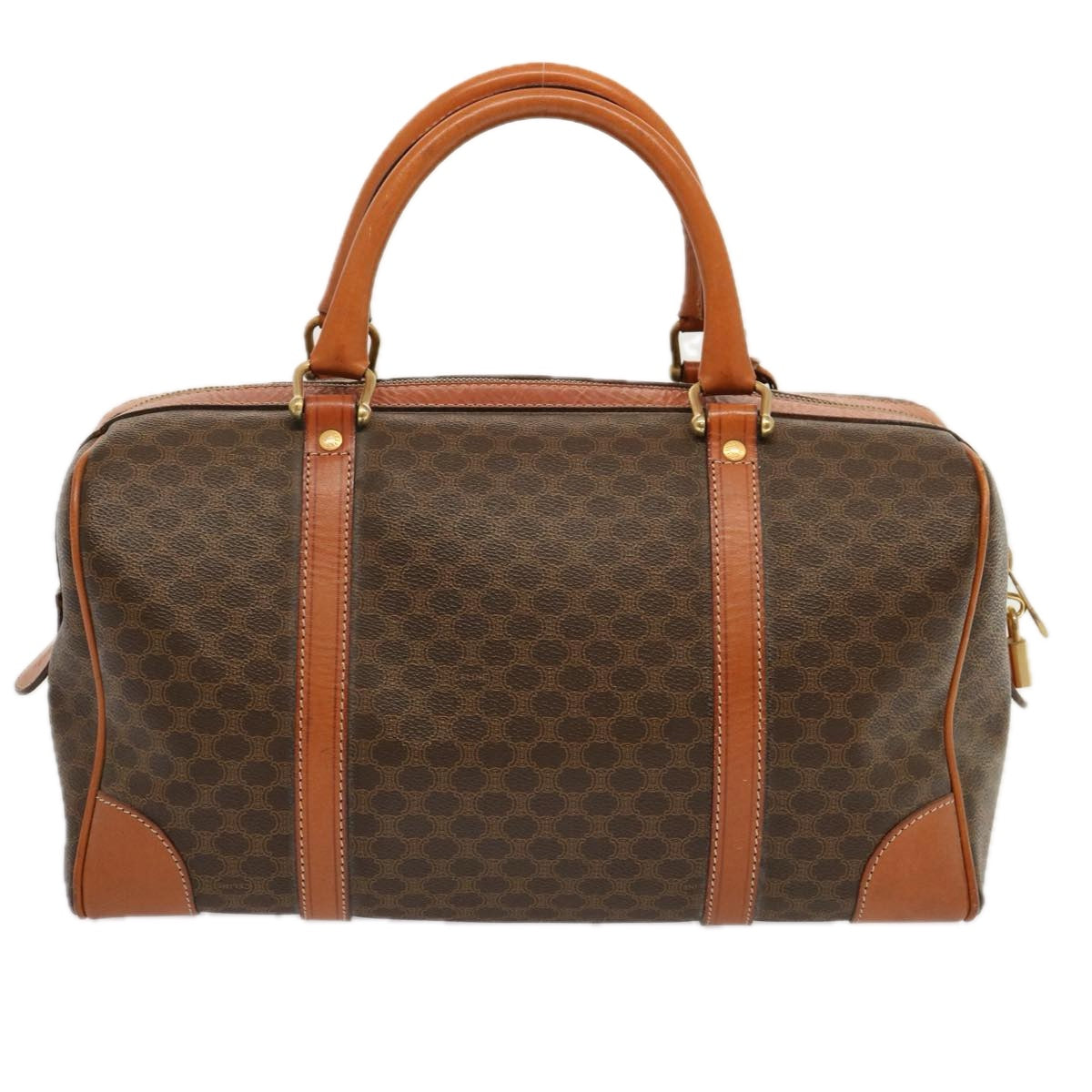 CELINE Macadam Canvas Boston Bag PVC Brown  ep3745