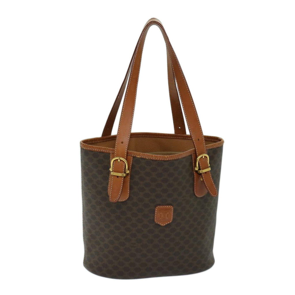 CELINE Macadam Canvas Tote Bag PVC Leather Brown  ep3752