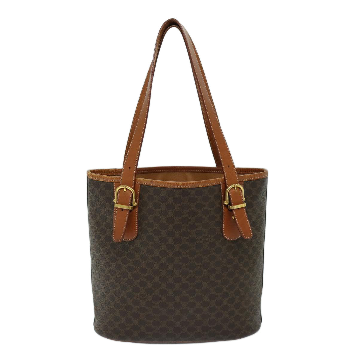 CELINE Macadam Canvas Tote Bag PVC Leather Brown  ep3752