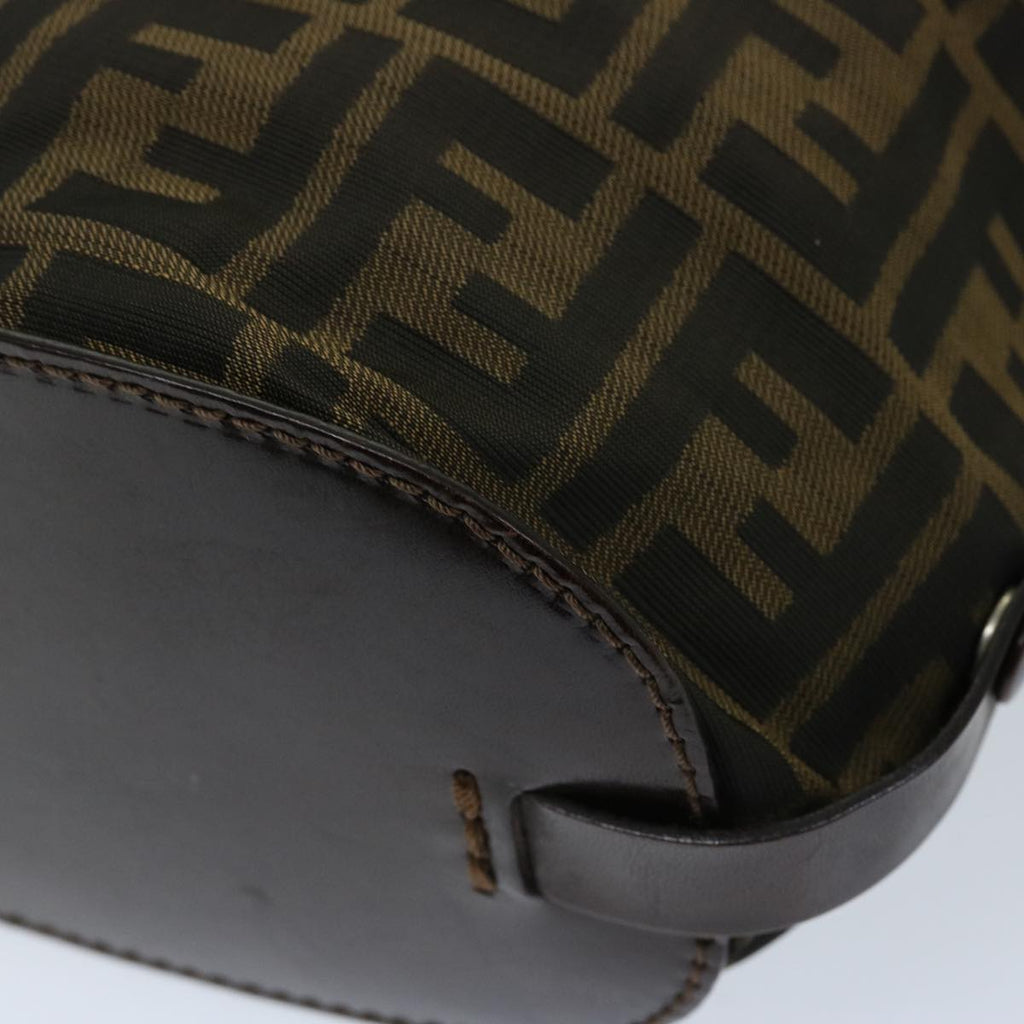 FENDI Zucca Canvas Hand Bag Brown Blackep3784