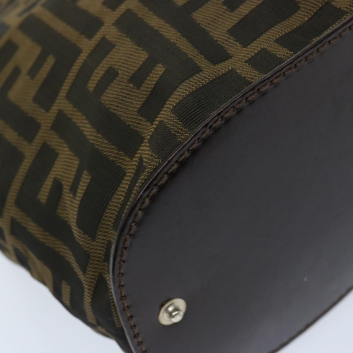 FENDI Zucca Canvas Hand Bag Brown Blackep3784