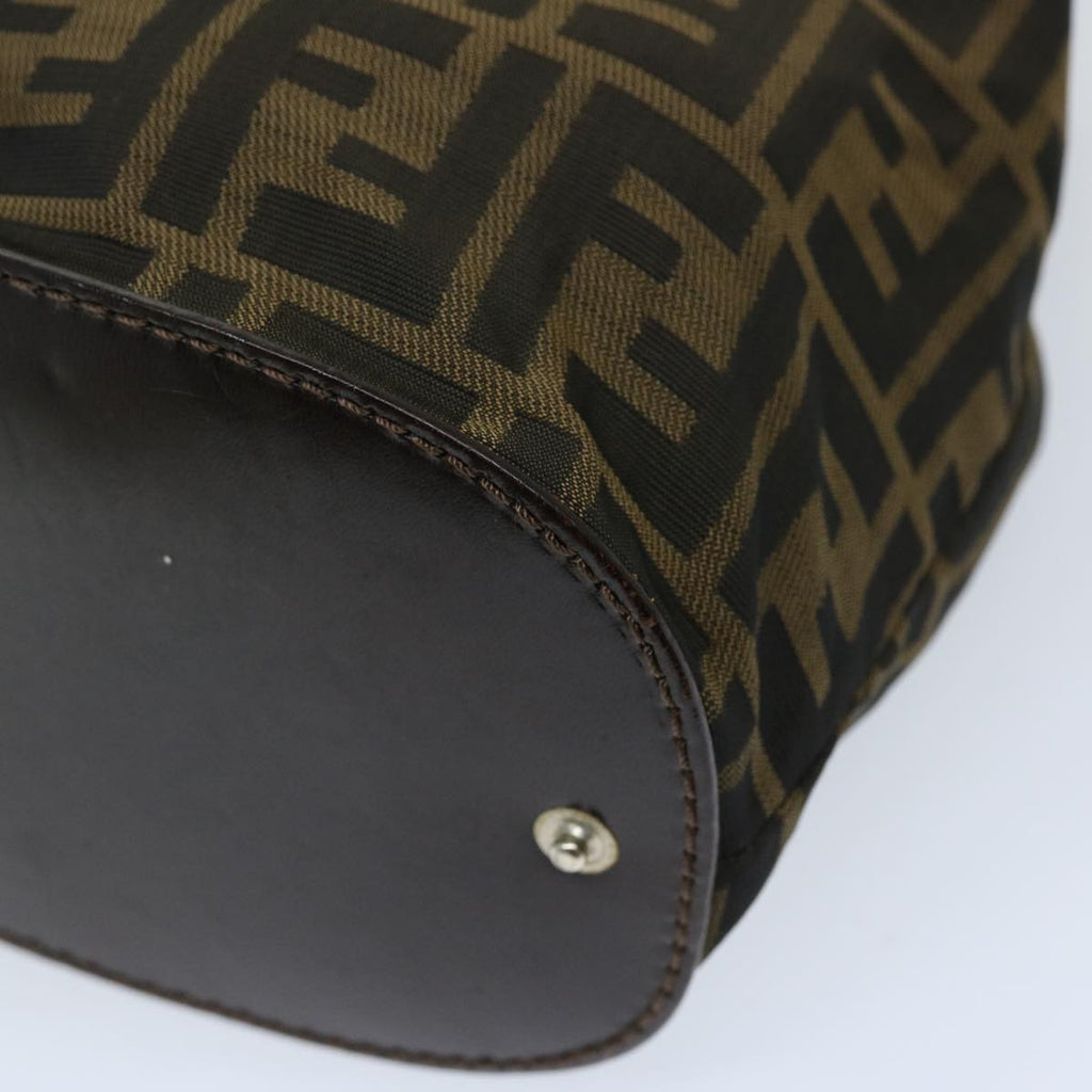 FENDI Zucca Canvas Hand Bag Brown Blackep3784