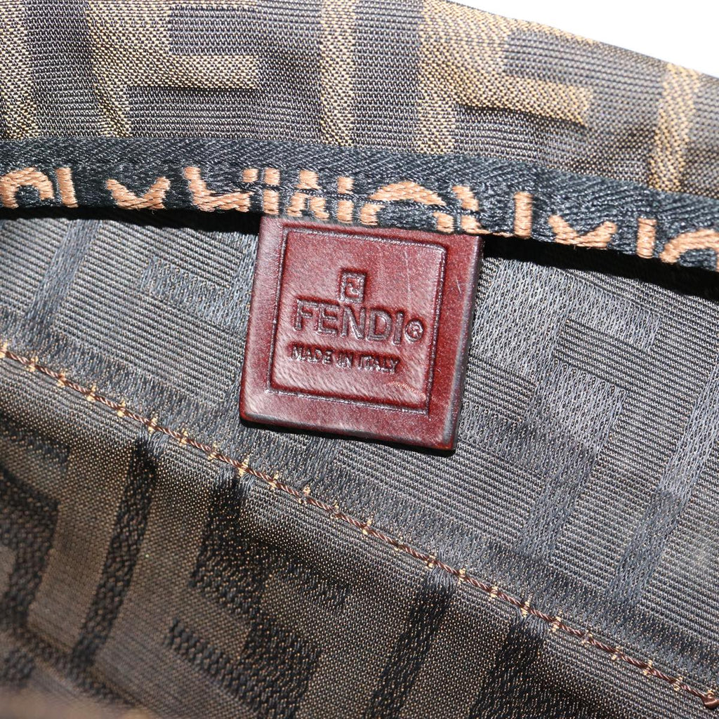 FENDI Zucca Canvas Hand Bag Brown Blackep3784